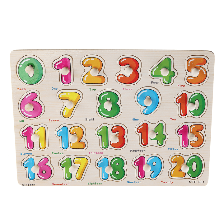 Colorful Wooden Alphabet/Math/Number Jigsaw Puzzle Toy Intelligence Early Education Toys - Trendha