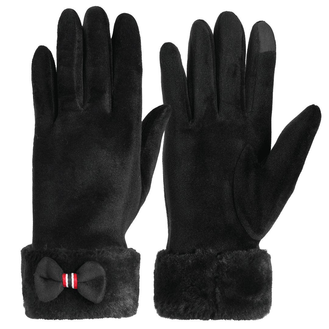 Womens Touch Screen Gloves Winter Windproof Thermal Warm Driving Skiing Full-Finger Gloves - Trendha