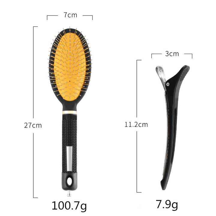 Massage Comb Steel Needle Tip Tail Comb Double-Head Comb Seamless Clip Household Hair Styling Set - Trendha