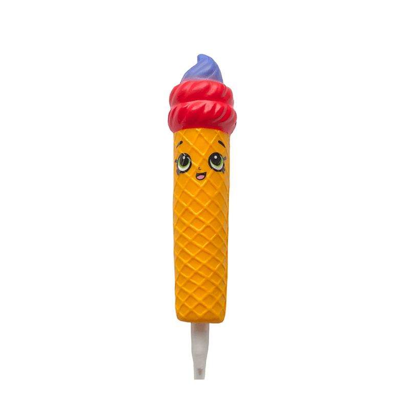 Squishy Pen Cap Smile Face Ice Cream Cone Slow Rising Jumbo with Pen Stress Relief Toys Student Office Gift - Trendha