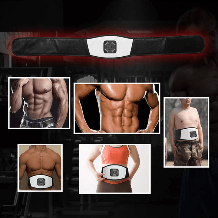 Intelligent USB Rechargeable Fitness Trainer Belt LED Display Electrical Muscle Stimulator Abdominal Home Gym Training - Trendha