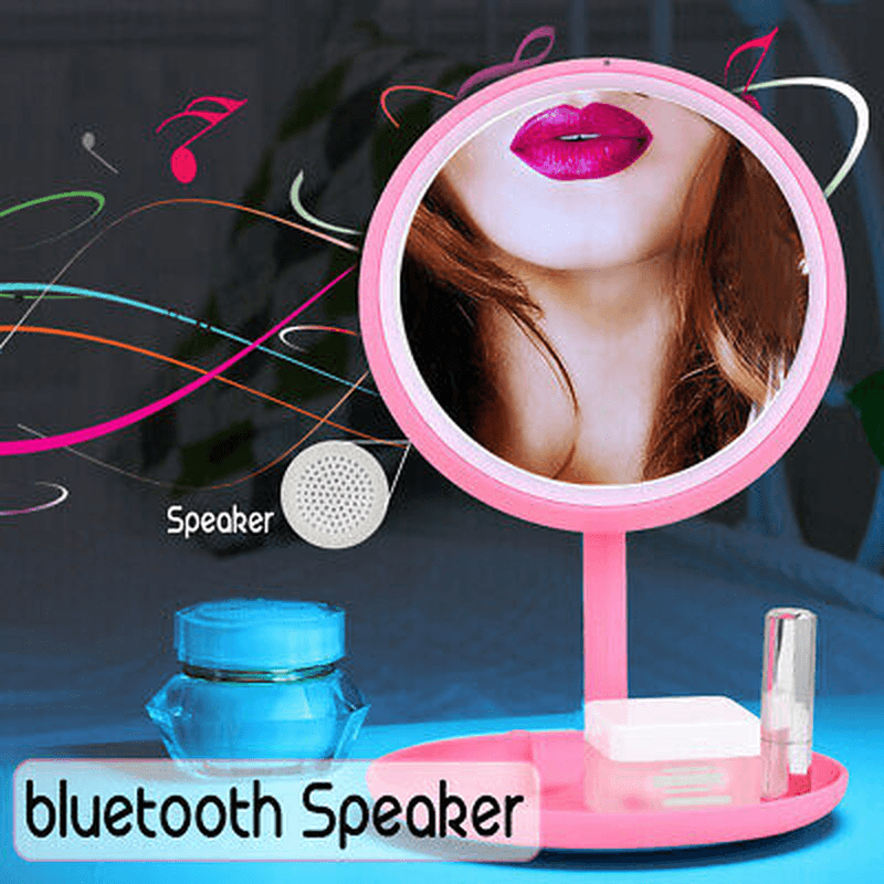Makeup Cosmetic Mirrors Rotatable 10X Magnifying LED Music Touch - Trendha