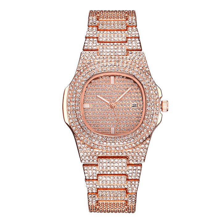 XSVO Luxury Fashion Full Rhinestone Diamond Wristwatch Unisex Quartz Watch - Trendha
