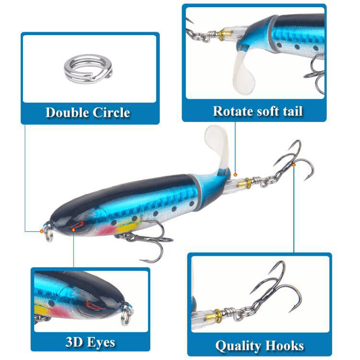 Road Sub-Bait Propeller Tractor Hard Bait Floating Water Pencil Lure Bait - Trendha