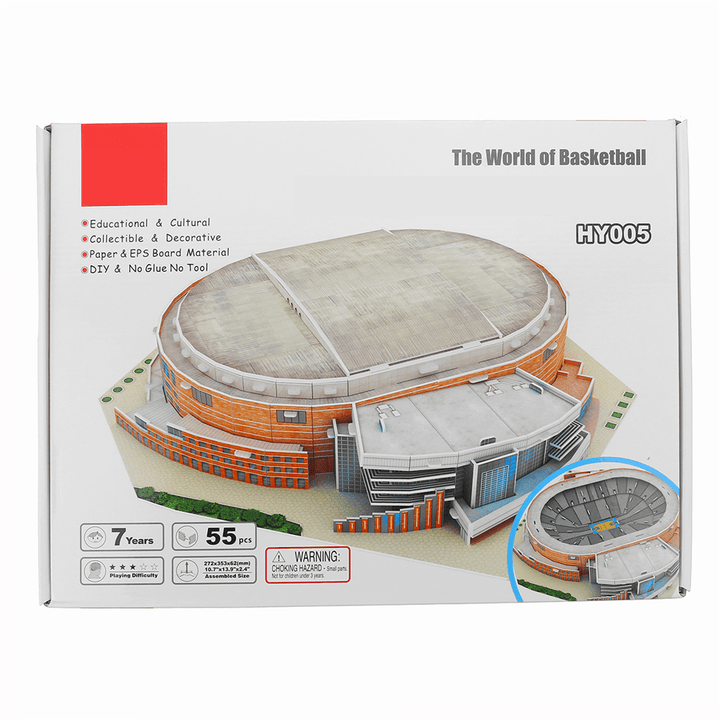 3D Puzzle Paper DIY Assembled Model 5 Kinds of Basketball Courts for Children Toys - Trendha