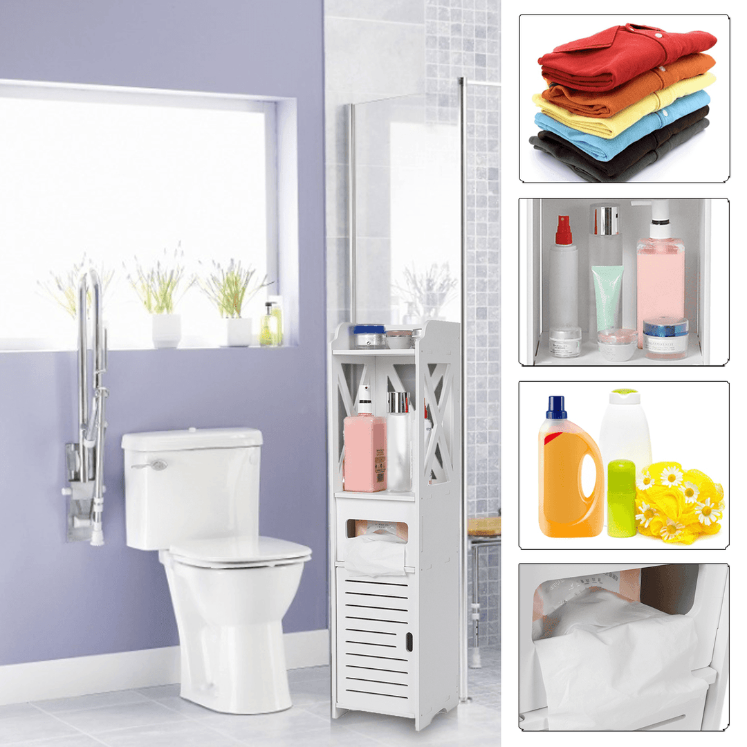 Bathroom Toilet Cabinet Storage Cupboard Rack Tissue Organizer Shelf - Trendha