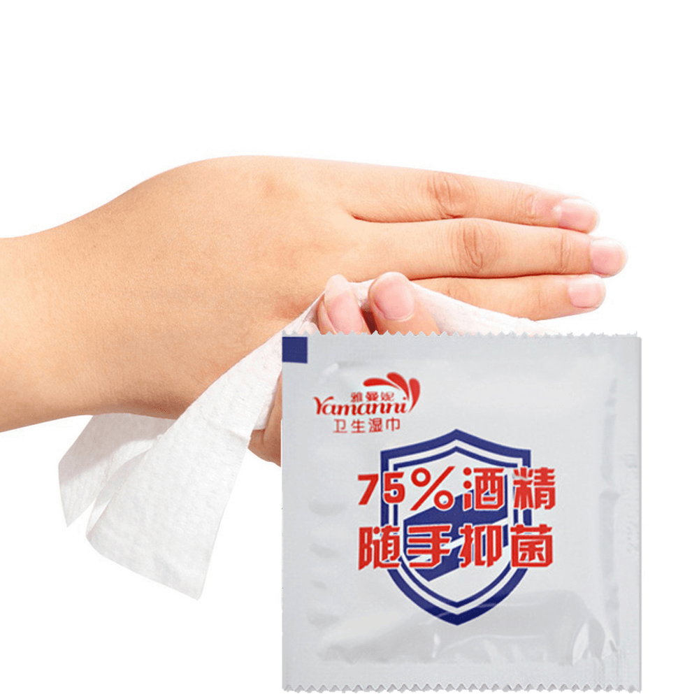10Pcs 75% Alcohol Disinfecting Wipes Efficient Sterilization Single Piece Individually Packaged Epidemic Prevention Desinfection Wipes Hand Portable Packet Cleaning Care - Trendha