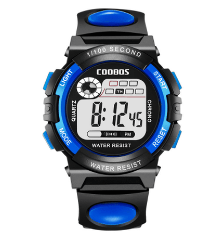 Coobos 0118 Multifunction Luminous LED Display Stopwatch Chronograph Calendar Alarm Clock 3ATM Waterproof Outdoor Digital Watch - Trendha