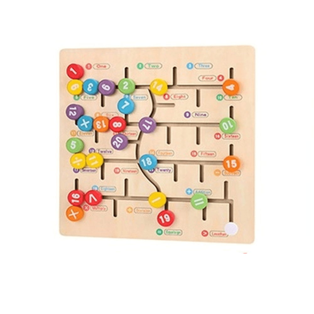 Math Toys Wooden Digitals Alphabet Learning Arithmetic Maze Matching Board Brain Development Toys for Children - Trendha