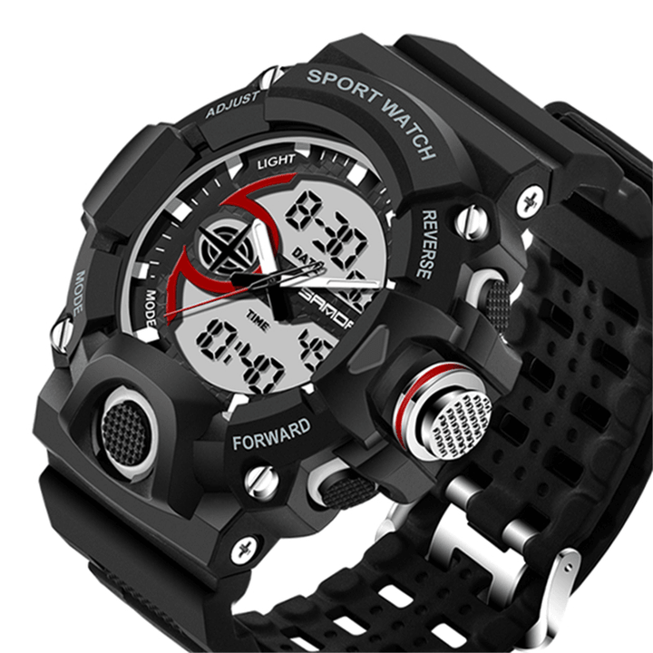 SANDA 715 Dual Display Multi-Function Sport Stopwatch Outdoor Fashion Men Digital Watch - Trendha