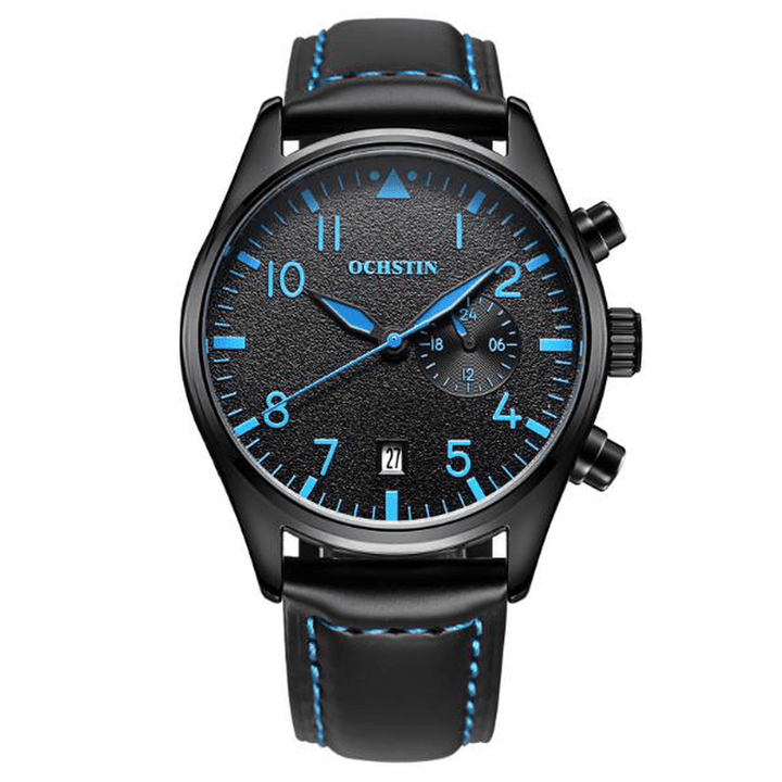 OCHSTIN GQ043C Fashion Men Quartz Watch Luxury Leather Strap Sport Watch - Trendha