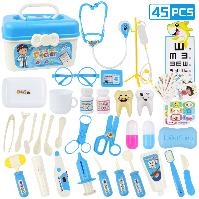 30/33/34/38/45/51Pcs Simulation Medical Role Play Pretend Doctor Game Equipment Set Early Educational Toy with Box for Kids Gift - Trendha
