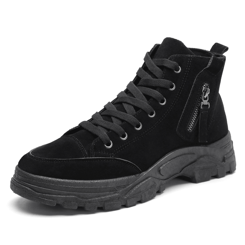 Men Suede Tooling Boots Side Zipper Comfy Slip Resistant Outdoor Casual Ankle Boots - Trendha