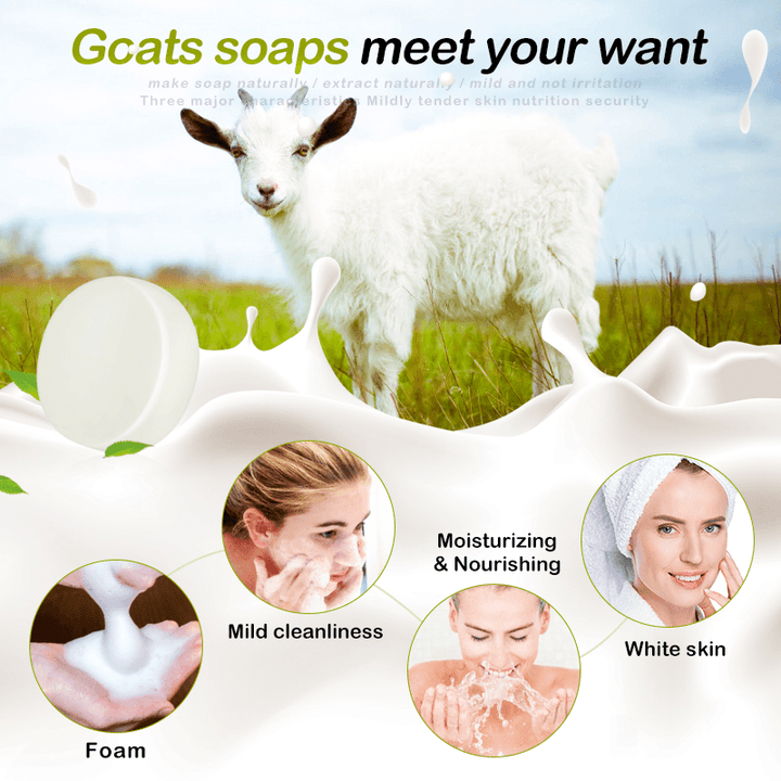 Goat'S Milk Handmade Soap Removal Acne Blackhead Smooth Skin Tightening Pores Deep Cleaning Whitening Moisturizing Soap - Trendha
