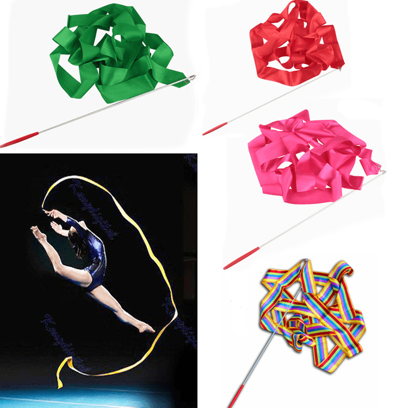 4M Gymnastic Art Streamer Ballet Dance Ribbon with Twirling Rod - Trendha
