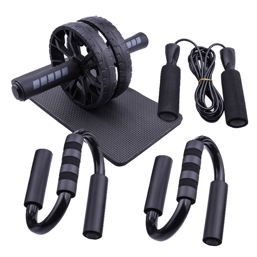 5PCS/SET AB Wheel Roller Kit Abdominal Muscle Fitness Push-Up Bar Jump Rope Equipment Home Exercise - Trendha