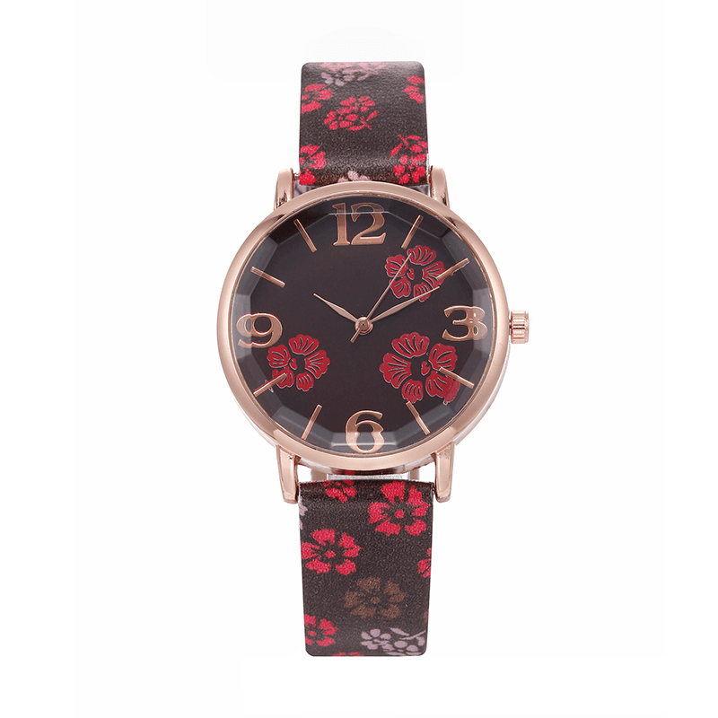 Deffrun Retro Style Flower Printed Women Wrist Watch Chinese Style Quartz Watches - Trendha