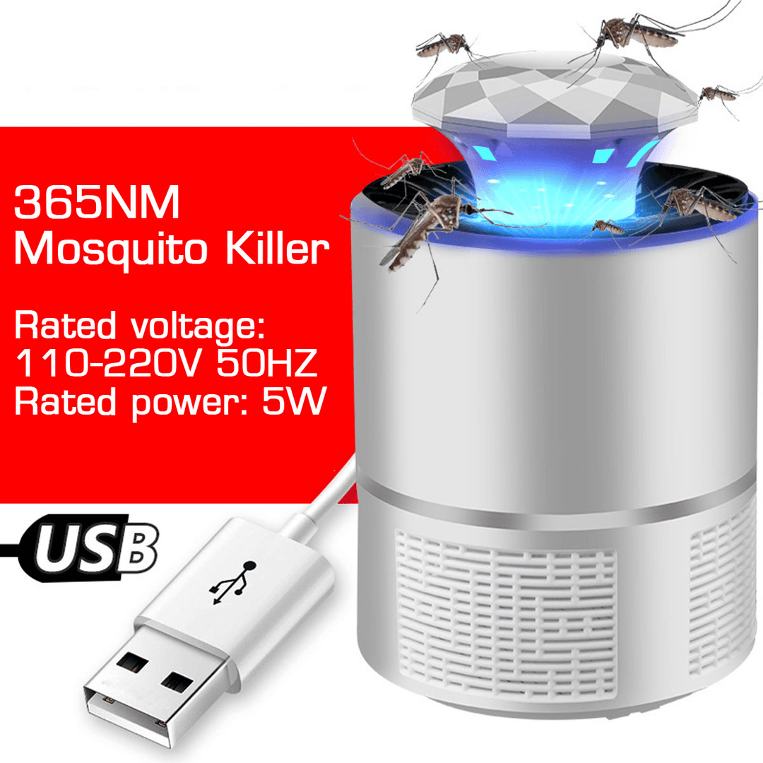 USB Electric Mosquito Insect Killer Lamp LED Light Fly Zapper Trap Suction Lamp - Trendha