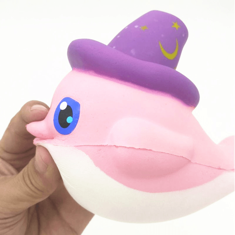 Squishy Slow Rising Kawaii Whale Soft Squeeze Cute Dolphin Cell Phone Strap Bread Cake Stretchy Toy - Trendha