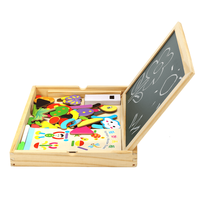 Wooden Magnetic Double-Sided Drawing Board Blocks Children Early Education Toys - Trendha