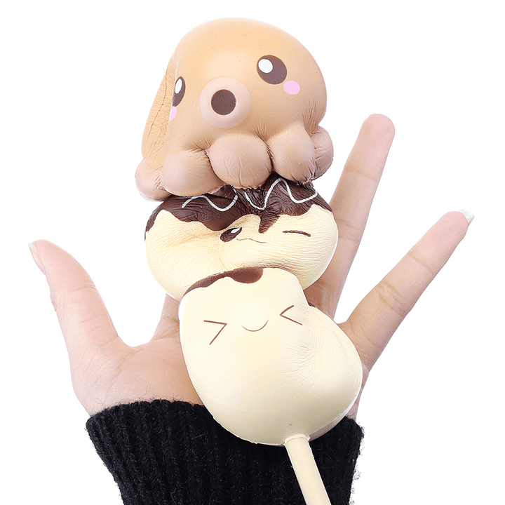 Puni Maru Yummiibear Squishy 8.27'' Dango Takoyaki Octopu Balls Cuttlefish Slow Rising Toy Licensed Tag - Trendha