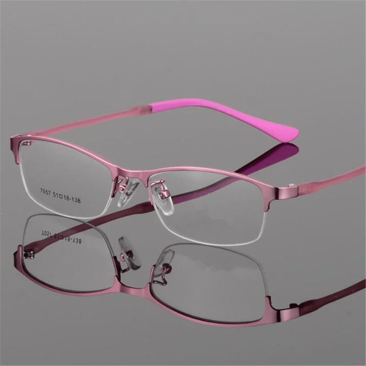Eye Glasses Half Rimless Glasses Frame Eyeglasses Clear Lens Metal&Tr90 Optical Glasses RX Spectacles - Trendha