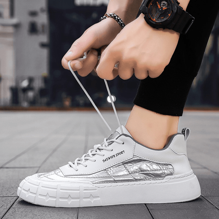 Men Stylish down Cloth Splicing Comfy round Toe Warm Casual Court Sneakers - Trendha