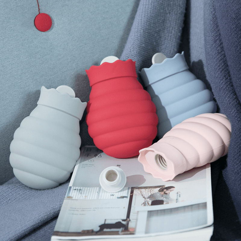 Creative Mini Silicone Microwave Heating Hot Water Bag with Knit Cover Warm Hand Bag Water Injection Hot Water Bottle Valentine Gifts - Trendha