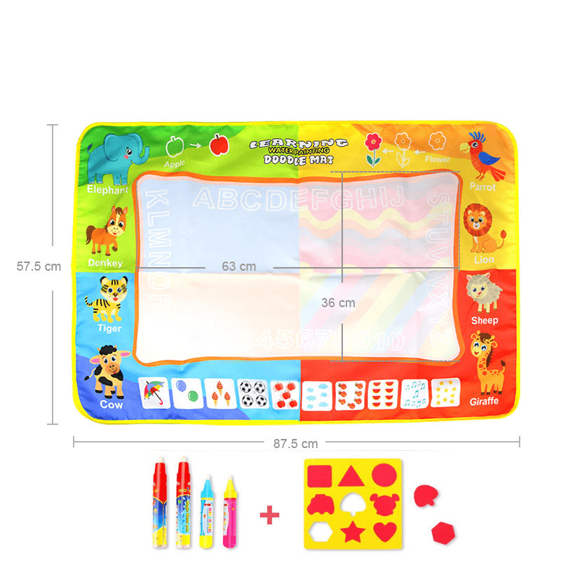 88*58Cm Infant Child Four-Color Water Canvas Large Graffiti Drawing Mat Enlightenment Educational Toys - Trendha