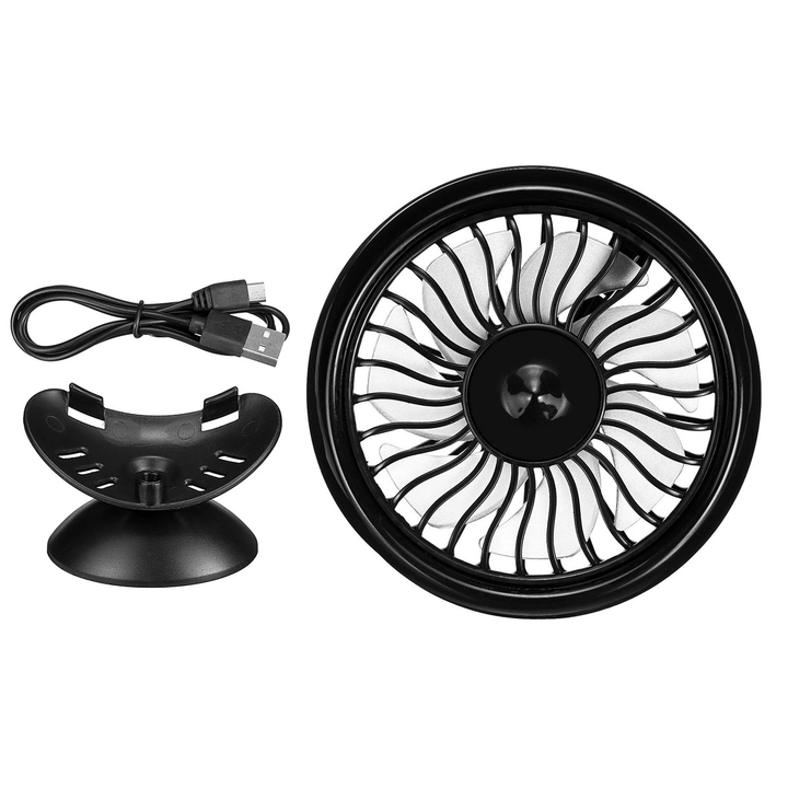 5W 5V Car Cooling Fan 3-Level Adjustable USB Rechargeable Mini Colorful Fan Outdoor Travel - Trendha