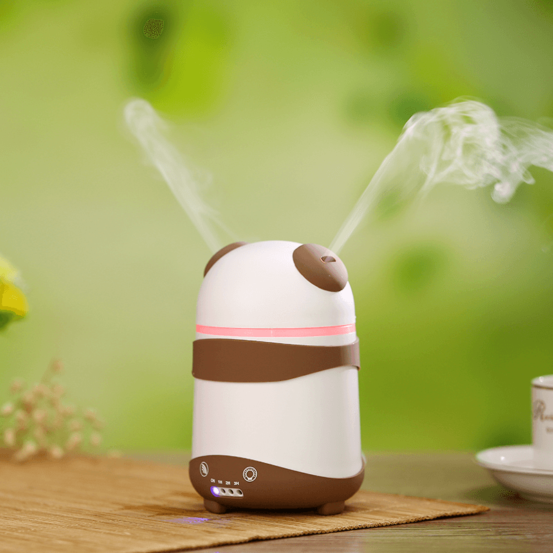 Panda Dual-Nozzle Ultrasonic Aroma Diffuser Air Humidifier Aromatherapy Mist Maker Low Noise - Trendha