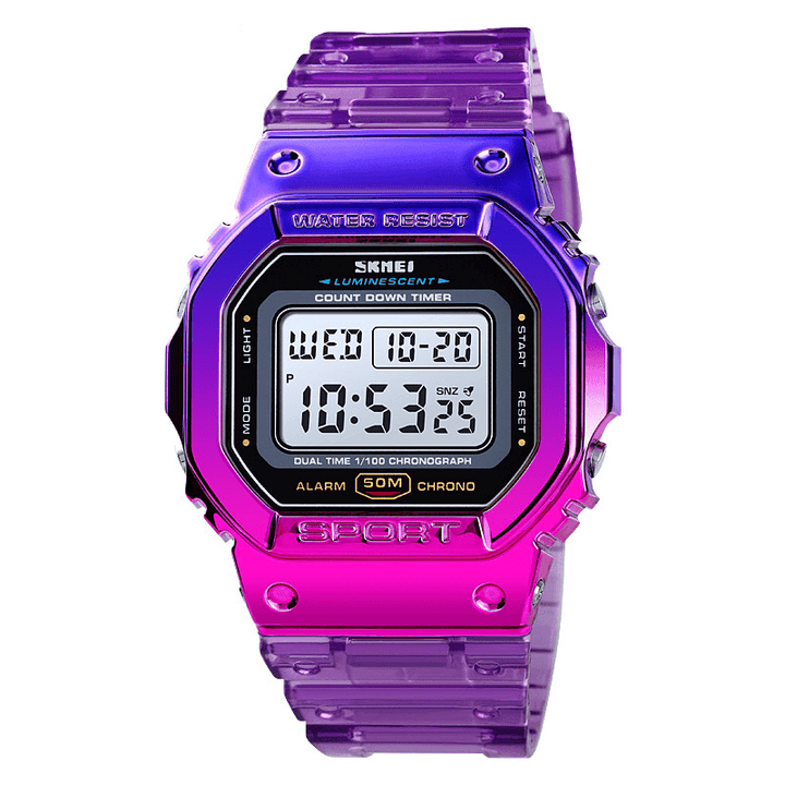 SKMEI 1622 Dazzling Women Digital Watch Fashionable Alarm Chronograph Sport Wrist Watch - Trendha