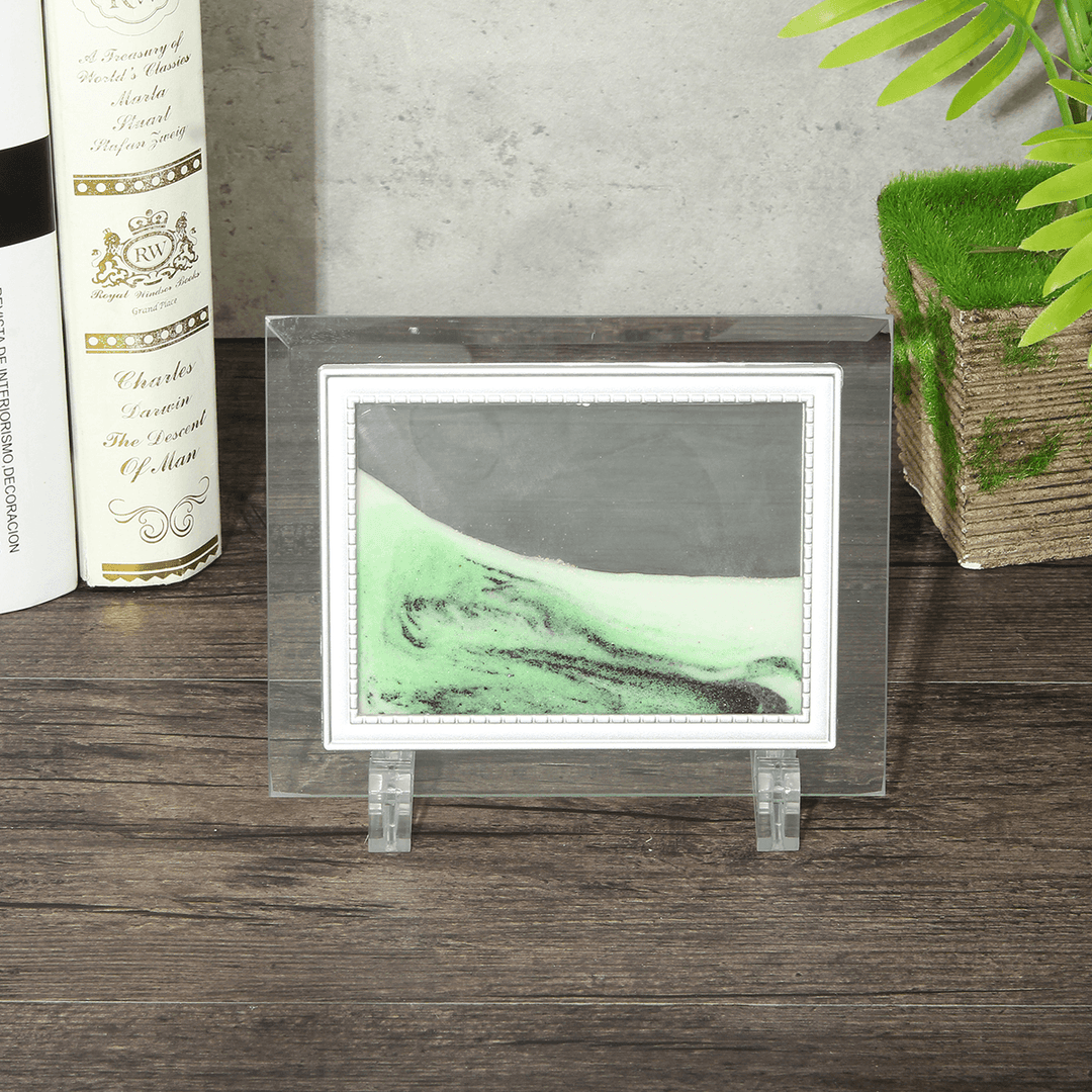 6.6X5'' Framed Moving Sand Time Glass Picture Home Office Desk Art Decor Gifts - Trendha