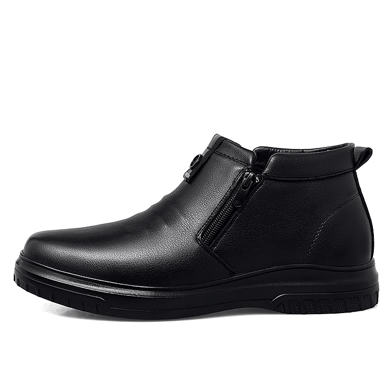 Men Side Zipper Comfy Microfiber Leather Warm Non Slip Business Casual Ankle Boots - Trendha