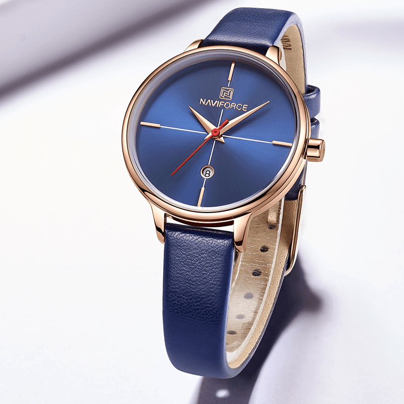 NAVIFORCE 5006 Rose Gold Case Elegant Design Women Wrist Watch Date Display Quartz Watch - Trendha
