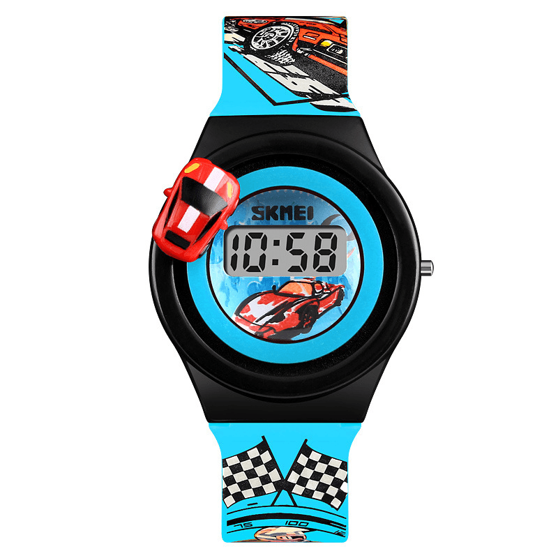 SKMEI 1376 Creative Cartoon Children Watch with Rotating Car Decoration Sports Kids Digital Watches - Trendha