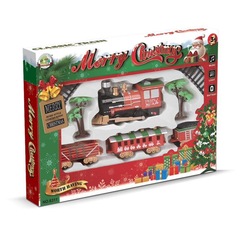 Christmas Train Track Toys Electric Stitching Train Track with Light and Music Effect - Trendha
