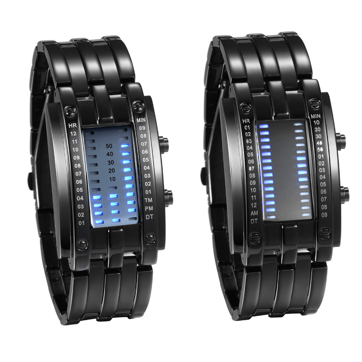 XSVO Fashion Rectangle Dial LED Men's Digital Watch | Waterproof with Steel Strap - Trendha