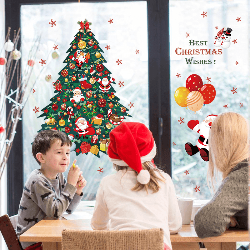 Miico SK9116 Christmas Sticker Cartoon Christmas Tree Wall Stickers Removable for Room Decoration - Trendha