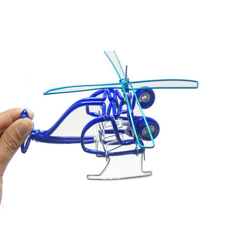 Creative Hand-Made Helicopter Toy Model Plane Kids Gift Decor Collection Multi-Colors - Trendha
