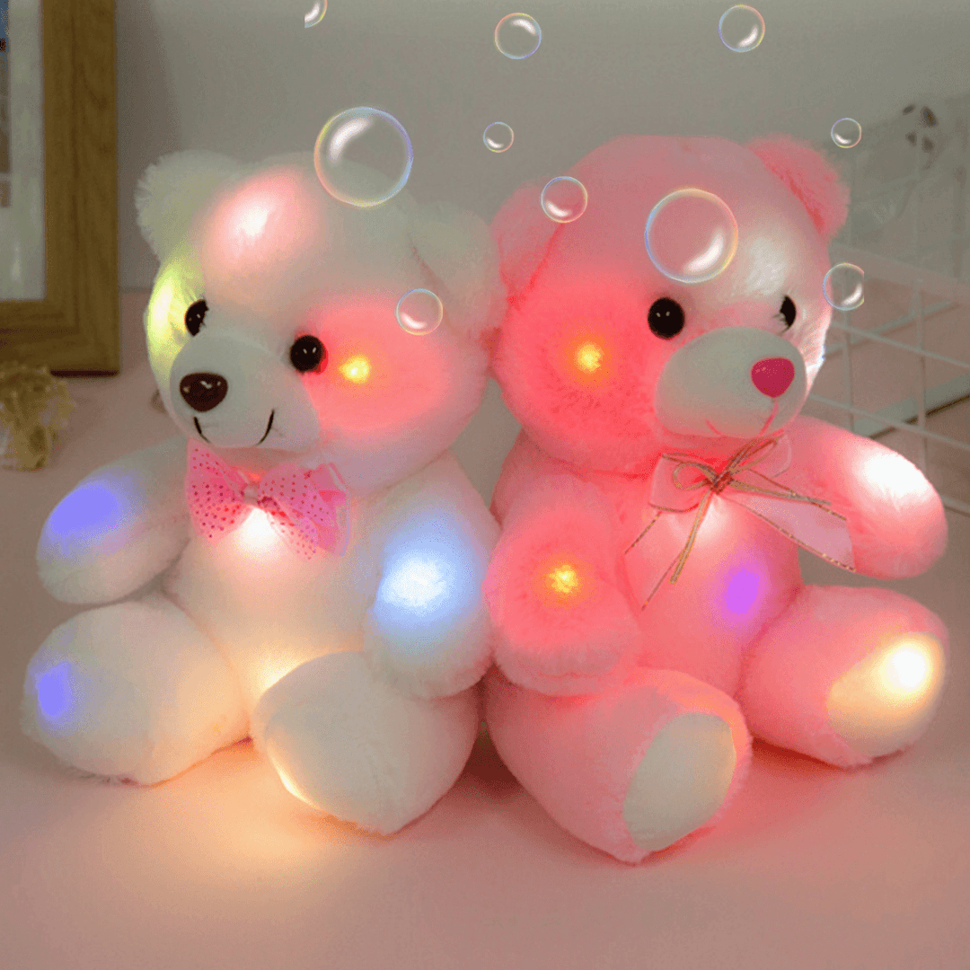 Girls Baby Cute Soft Stuffed Plush Teddy Bear Toy with LED Light up for Kids Xmas Gift - Trendha