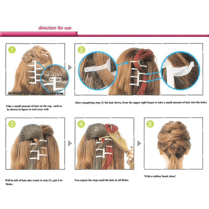 Hair Braid Twist Styling Tools Headbands Bun Maker Plastic Women Hair Accessories Black Coffee - Trendha