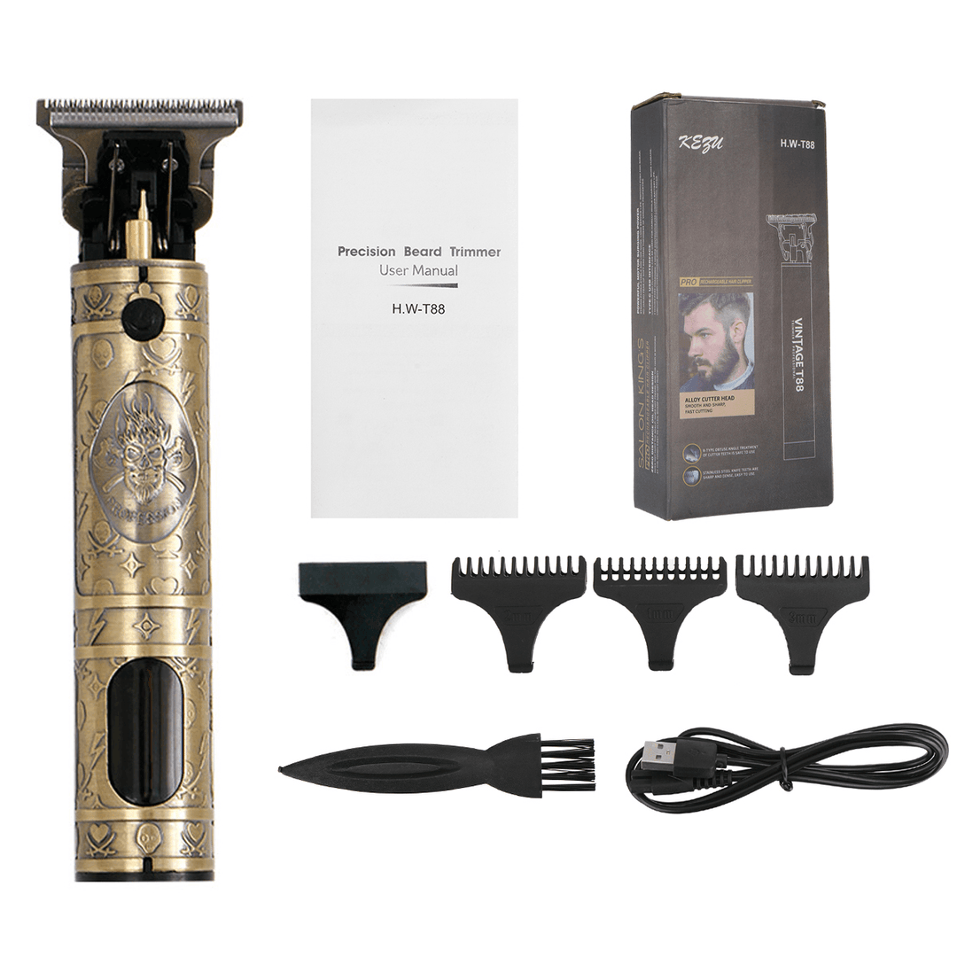 Electric Hair Clipper USB Rechargeable Hair Trimmer Bald Hair Shaver Hair Gromming Kit W/ 3 Limit Combs - Trendha