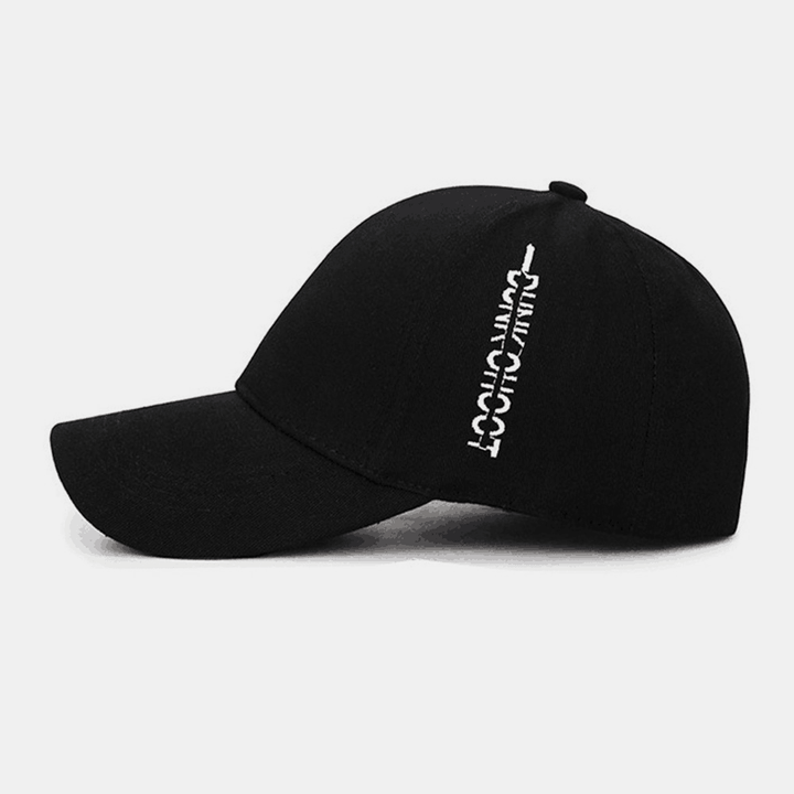 Unisex Plain Letter Embroidery Twill Cap Outdoor Sports Relaxed Adjustable Sunshade Baseball Cap - Trendha