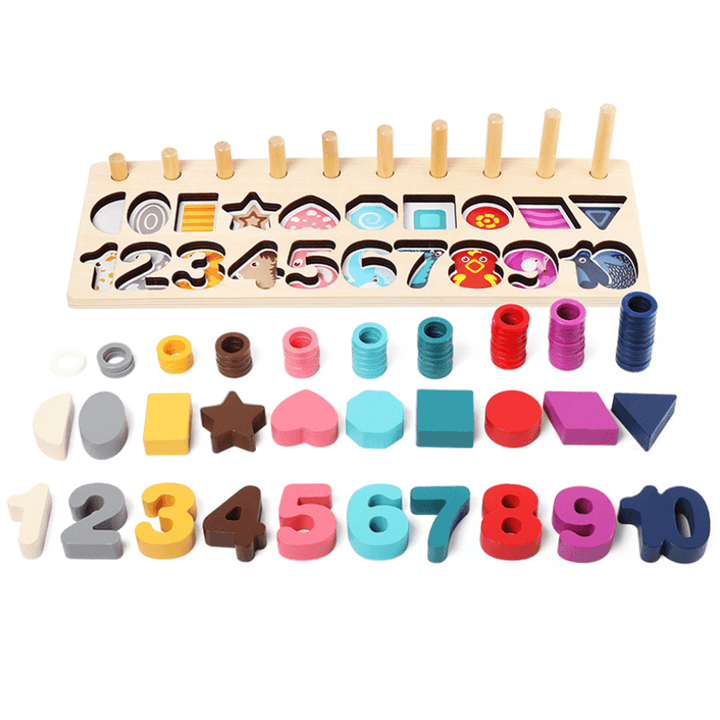 MATH Toy Board/Math Toy Board/Wooden Toys Rings Montessori Math Toys Counting Board Preschool Learning Gift - Trendha