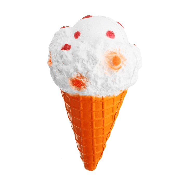 Squishy Jumbo Ice Cream Cone 19Cm Slow Rising White Collection Gift Decor Toy - Trendha