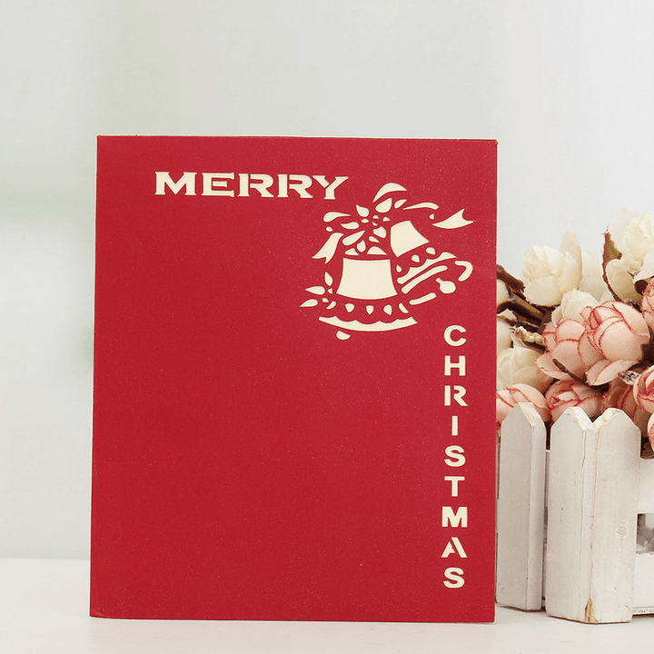 3D Pop up Greeting Card Table Merry Christmas Post Card Gift Craft Paper DIY - Trendha