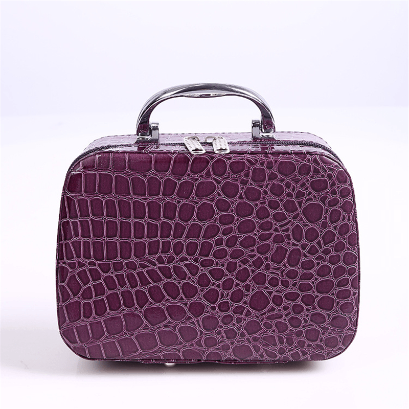 Stone Pattern Crocodile Pattern Large Capacity Portable Cosmetic Bag - Trendha