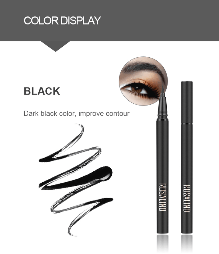 ROSALIND Eyeliner Arrow for Eyes Pencil Makeup Black Waterproof Eyeshadow Glitter Long-Lasting Cosmetics Shiny Pen Eye Liner - Trendha