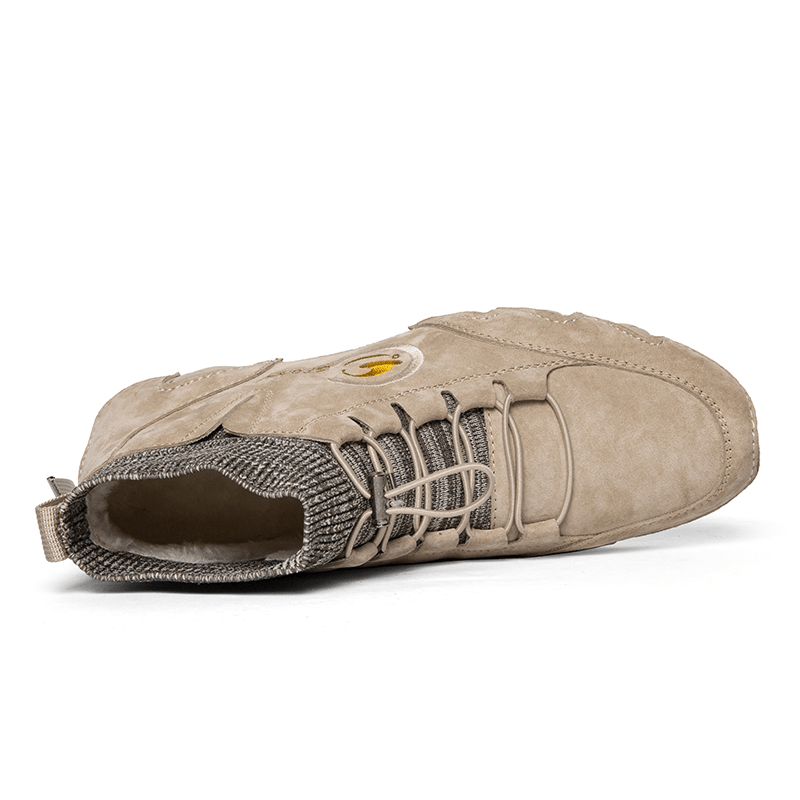 Men Handmade Pigskin Leather Comfy Soft Sock Ankle Boots - Trendha